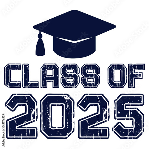 Class of 2025 typography design vector. Text for design, congratulation event, T-shirt, party, high school or college graduate. Editable class of 2025 typography design