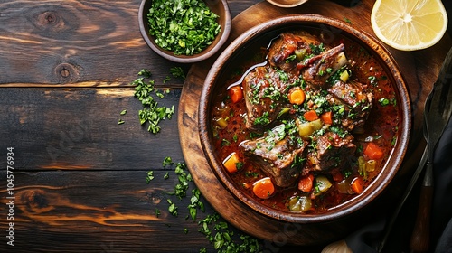 Osso Buco. The most popular Italian dishes. Braised veal shank served with gremolata, often with a rich sauce. Composition: Veal shank, white wine, broth, vegetables, gremolata.