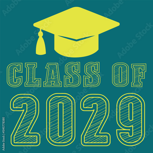 Class of 2029 typography design vector. Text for design, congratulation event, T-shirt, party, high school or college graduate. Editable class of 2029 typography
