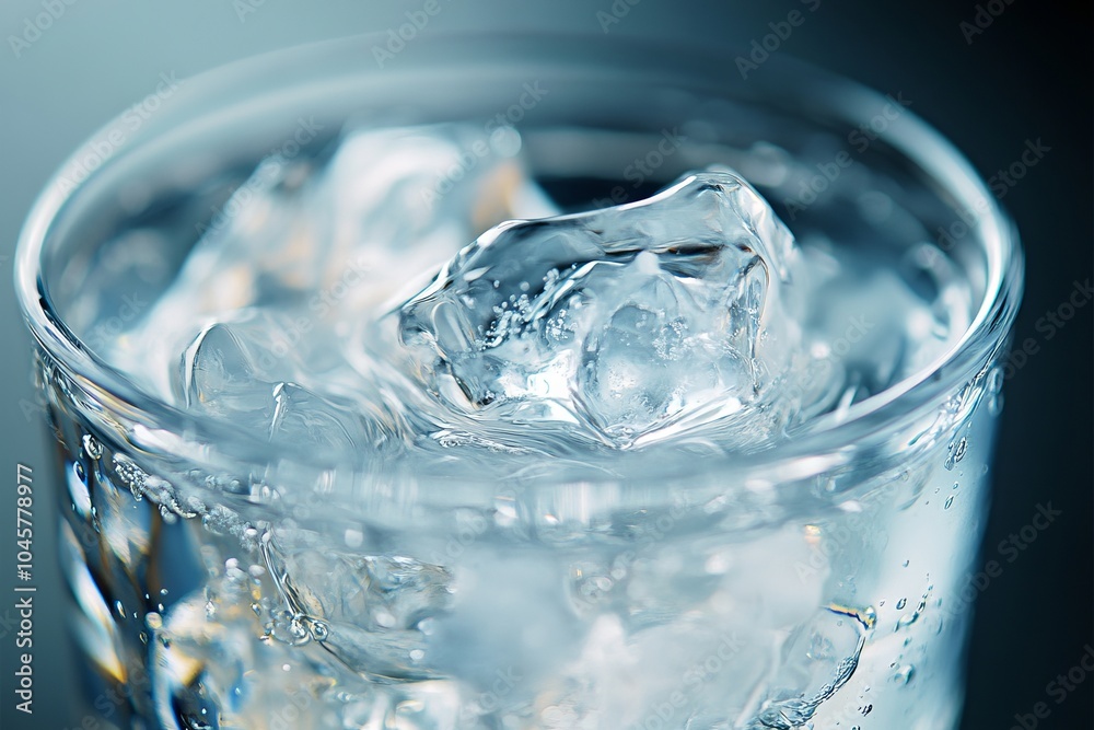 Refreshing Glass of Water with Ice