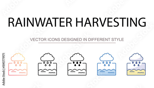 Rainwater Harvesting icon design with white background stock illustration