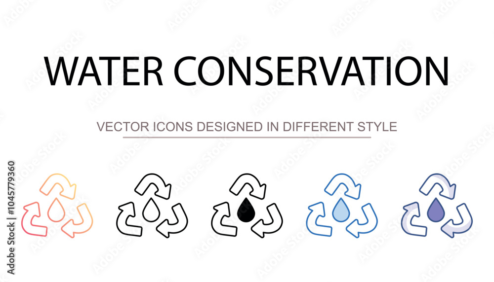 Water Conservation icon design with white background stock illustration Water Conservation icon design with white background stock illustration