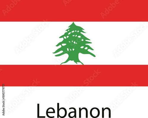 The flag of Lebanon, featuring a green cedar tree on a white background with red stripes at the top and bottom.