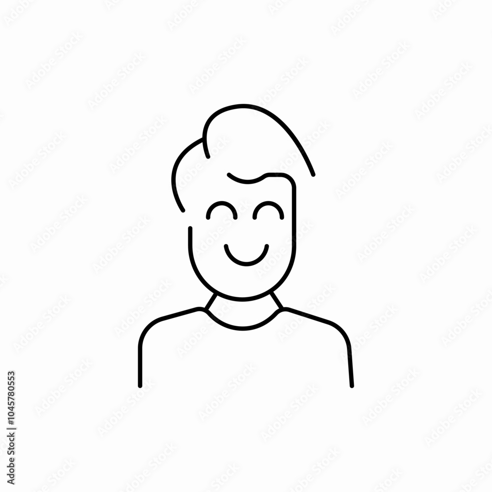 man boy feeling happy icon sign vector man boy feeling happy icon sign vector