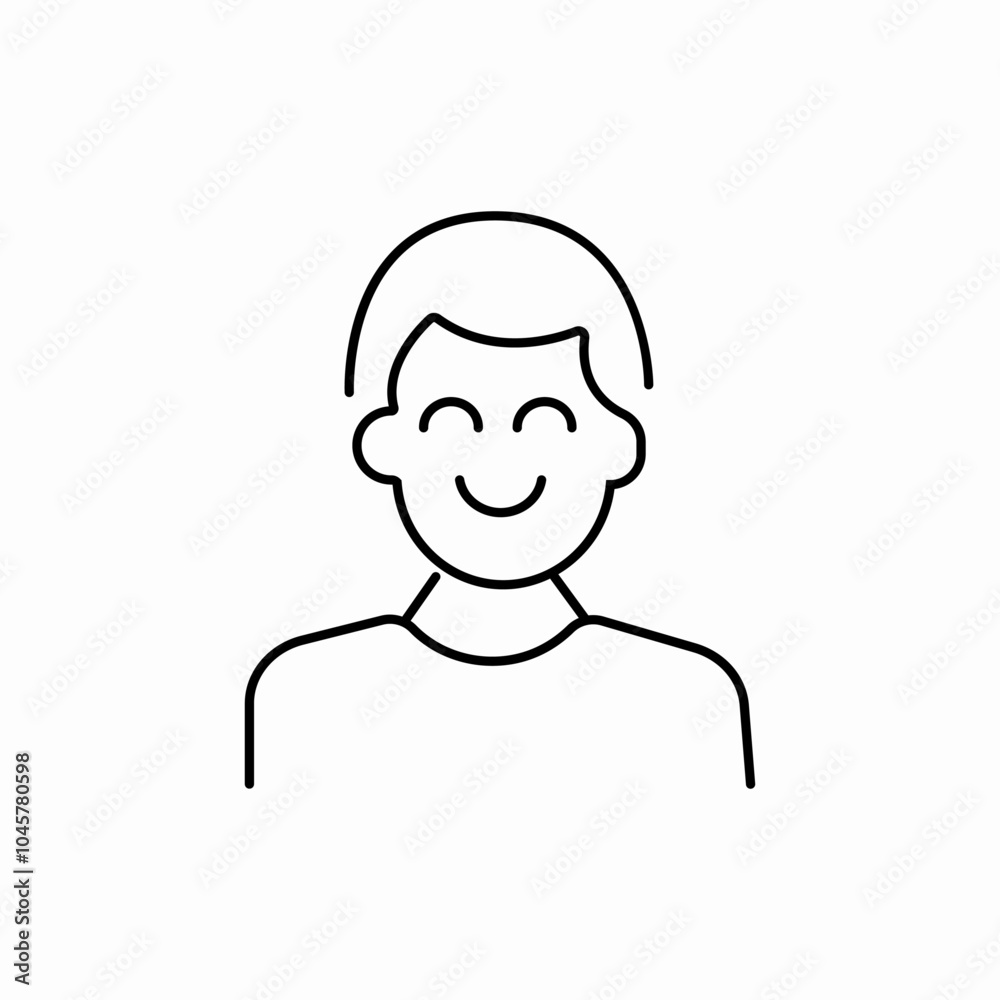man boy smile icon sign vector man boy smile icon sign vector