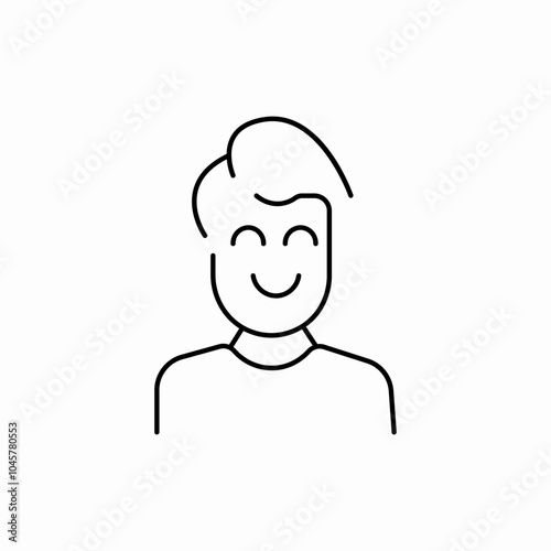 man boy feeling happy icon sign vector