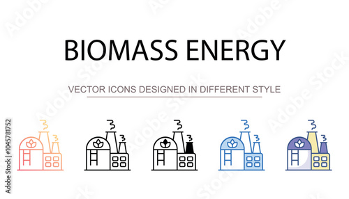 Biomass Energy icon design with white background stock illustration