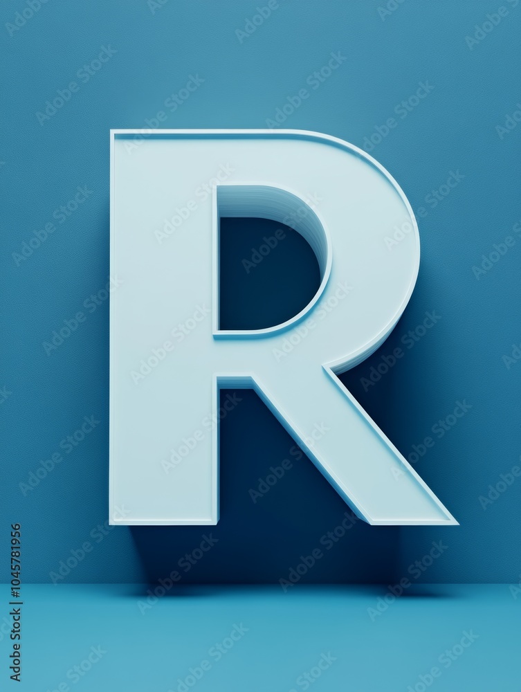 Stylized letter R, blue background Stylized letter R, blue background
