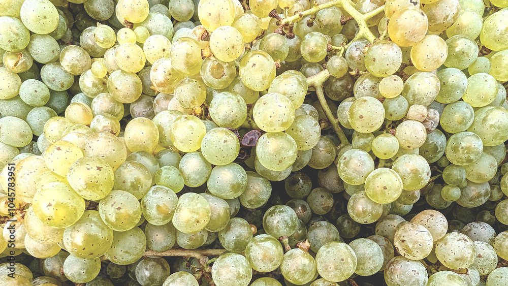 Close-up of freshly picked Riesling grapes . Autumn harvest. Typical alcasian cepage. Close-up of freshly picked Riesling grapes . Autumn harvest. Typical alcasian cepage.