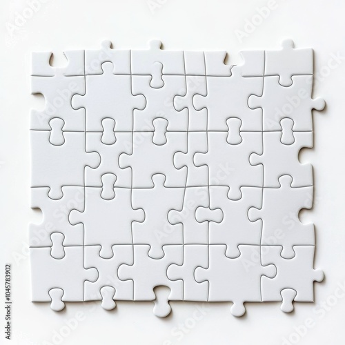 White puzzle pieces on an isolate background