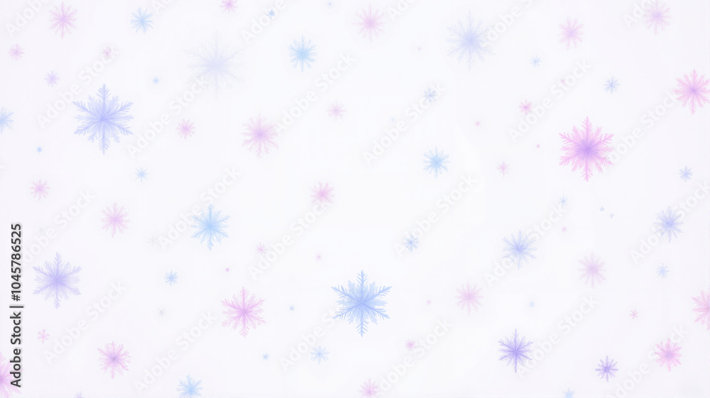 Delicate Snowflake Pattern in Soft Blue and Pink Pastel Colors Delicate Snowflake Pattern in Soft Blue and Pink Pastel Colors