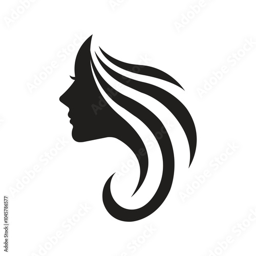 Beauty woman logo silhouette icon vector