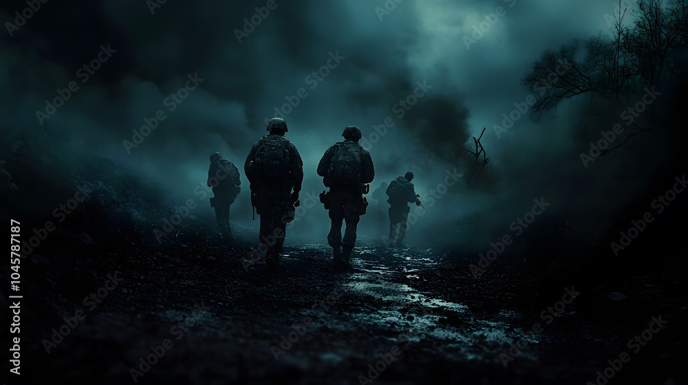 Obraz premium Soldiers in shadows
