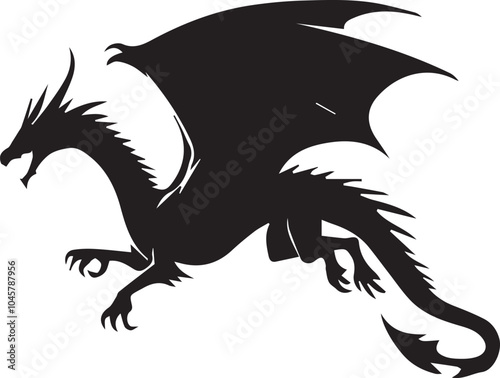 Dragon silhouette vector EPS 