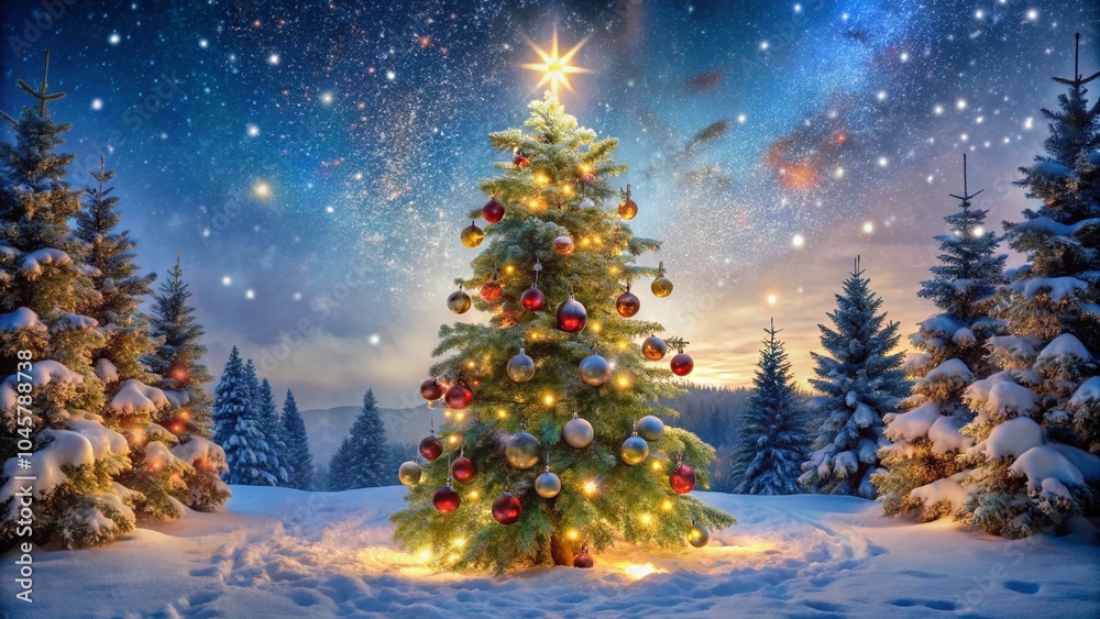 Magical Christmas Tree Lights Circle in a Winter Wonderland for Festive Celebrations Magical Christmas Tree Lights Circle in a Winter Wonderland for Festive Celebrations