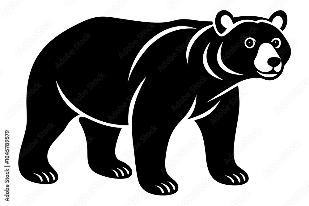 Fototapeta premium Bear vector silhouette