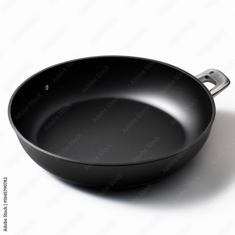 Large frying pan isolated on white background. AI generated. Large frying pan isolated on white background. AI generated.
