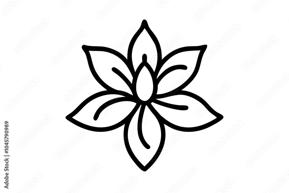 Black and White Flower Vector Illustration - Elegant Floral Artwork Black and White Flower Vector Illustration - Elegant Floral Artwork