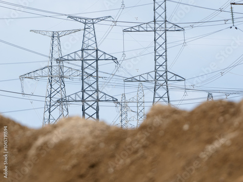 High voltage electric power transmission lines; landscape.