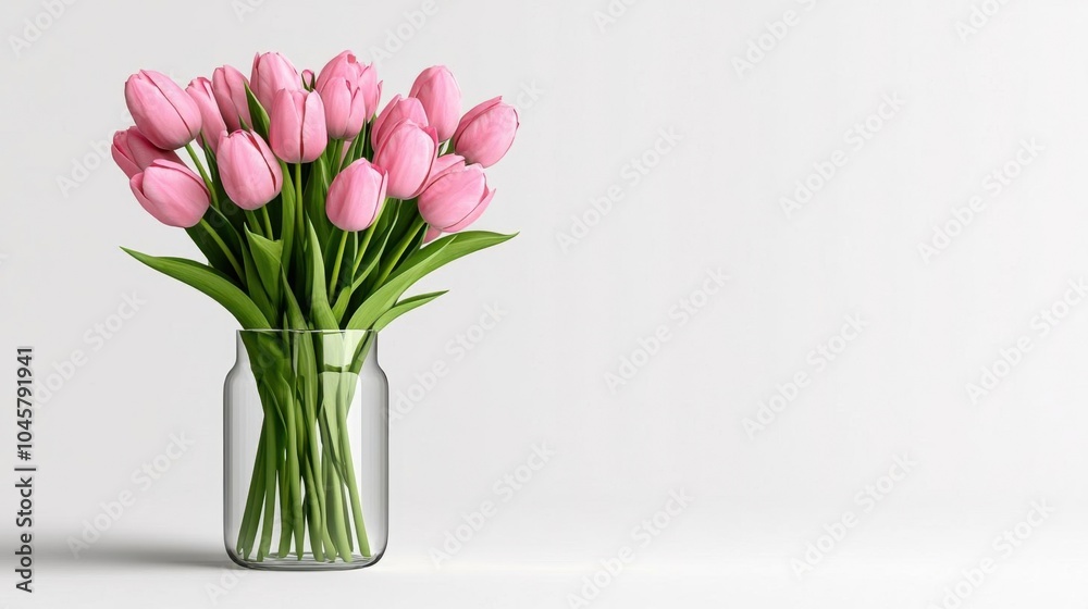 custom made wallpaper toronto digitalA photostock of a vase with pink tulips on a white background, clean composition