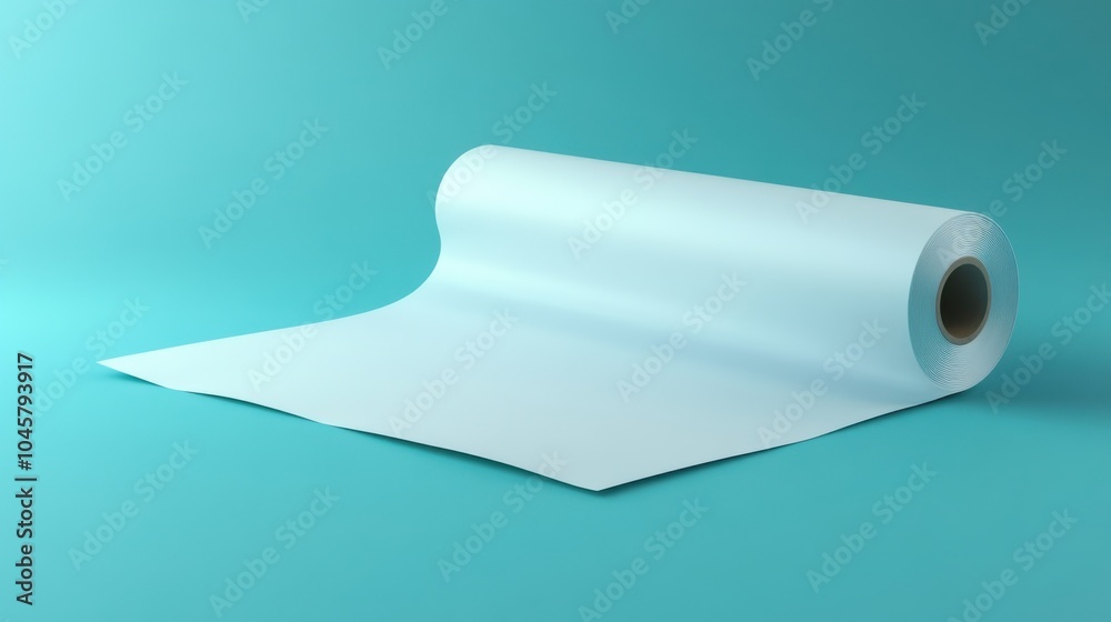 Minimalistic Turquoise Backdrop Roll for Creative Design. Generative ai