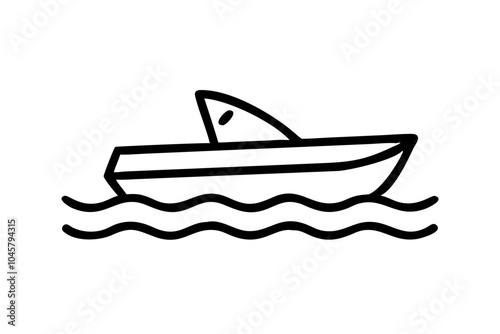 Boat on the beach vector silhouette illustration on white background photo