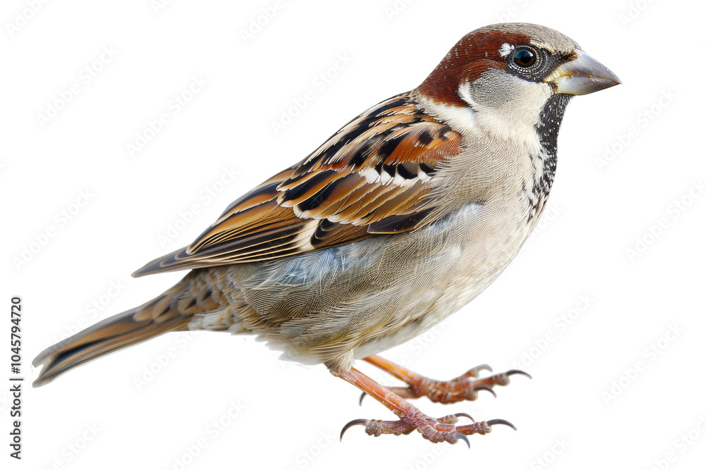 Beautiful Sparrow Isolated on White Background Beautiful Sparrow Isolated on White Background