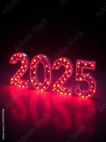 Celebrate new year's eve with champagne & fireworks. New Year 2025. Ultra realistic. Photorealistic 