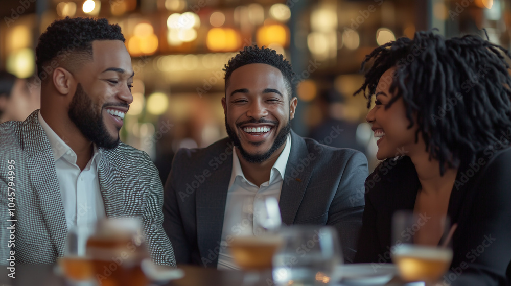 Un groupe d'amis autour d'une table dans un restaurant Un groupe d'amis autour d'une table dans un restaurant