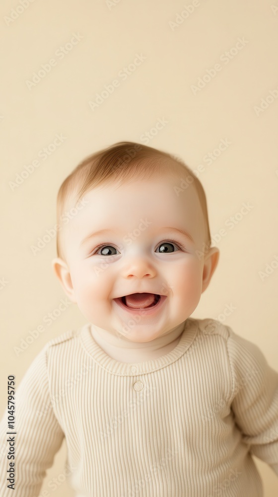 Smiling Baby Portrait in Studio Setting Smiling Baby Portrait in Studio Setting