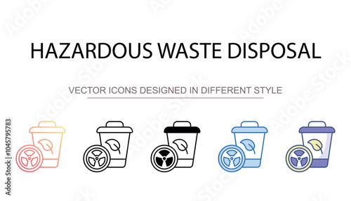 Hazardous Waste Disposal icon design with white background stock illustration
