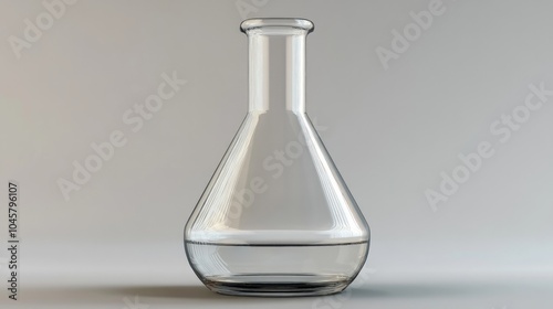 Laboratory glass container on a clear surface, showcasing precise measurements, ideal for scientific research, experiments, and educational purposes in chemistry and biology. photo