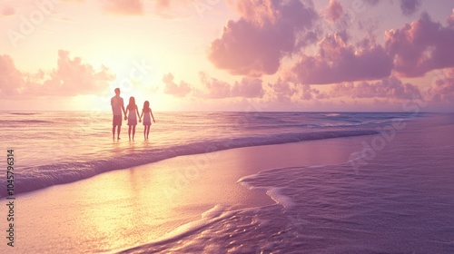 The Family at Sunset Beach