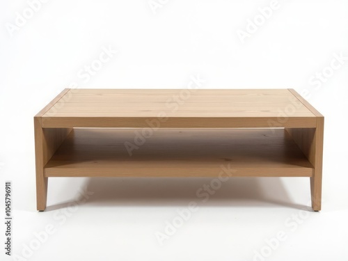 Generated illustration of modern TV cabinet wooden furniture isolated on a white background 