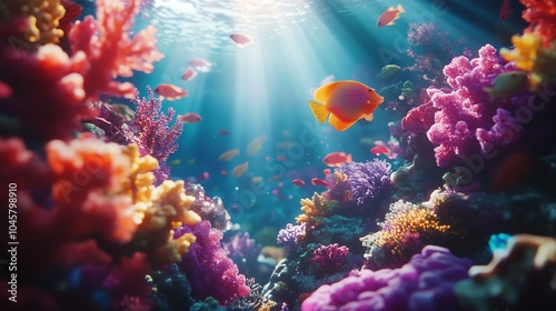 Wallpaper Mural Vibrant Underwater Scene with Colorful Coral and Fish Torontodigital.ca