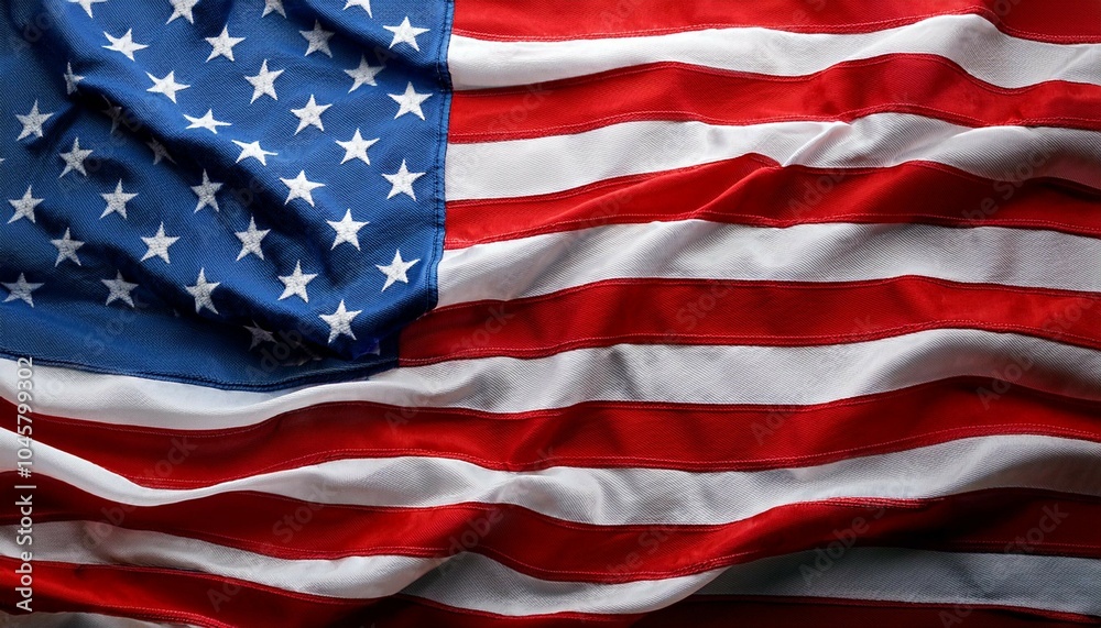 Fototapeta premium american flag wave close up