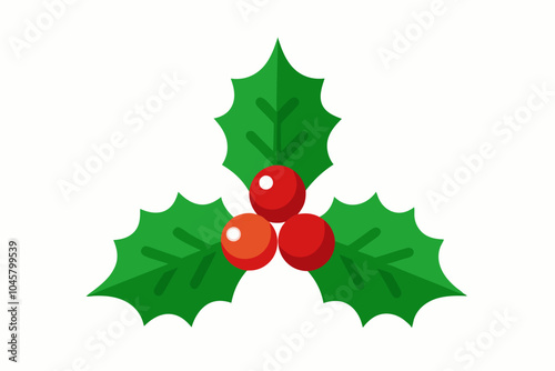 Christmas Holly Berries Isolated Vector Illustration Art
