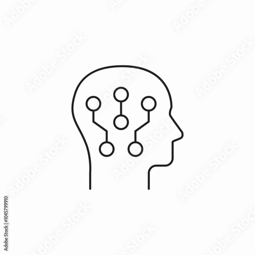 ai brain icon sign vector