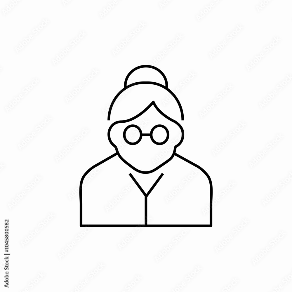 elderly female icon sign vector elderly female icon sign vector