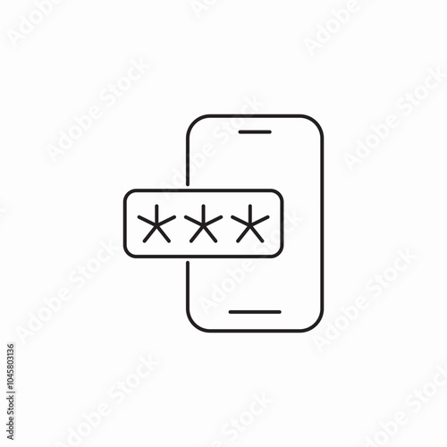 smartphone password icon sign vector