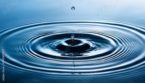 close up of rippling water surface with droplets creating a serene and dynamic effect