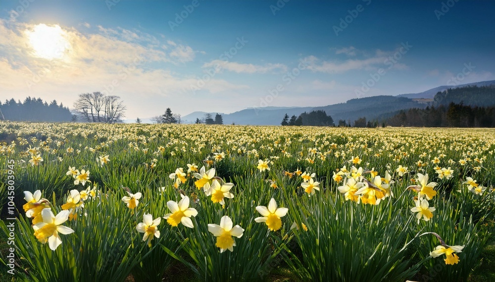 daffodil flowers in the field daffodil flowers in the field