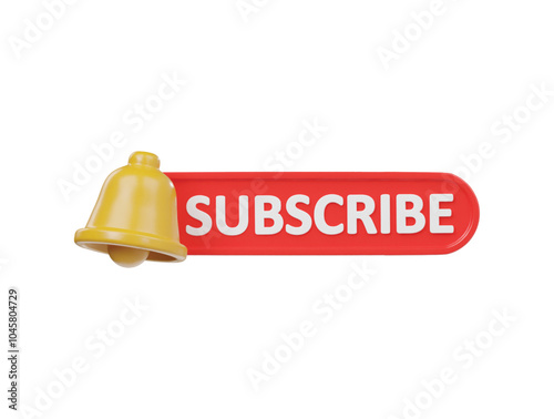 Subscribe icon 3d render illustration 