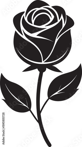 Silhouette of Rose flower