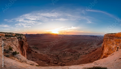 hdri sunset skybox over desert canyon land