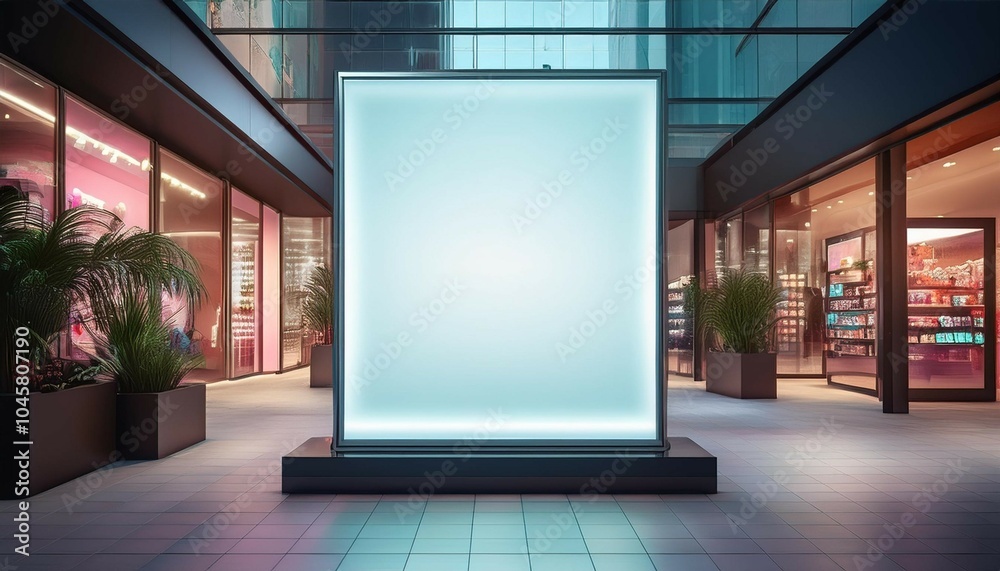 mockup blank led screen billboard in front of entrance of cosmetics store in shopping mall empty space to insert multimedia advertisement generative ai mockup blank led screen billboard in front of entrance of cosmetics store in shopping mall empty space to insert multimedia advertisement generative ai