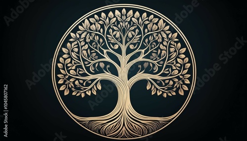 minimalistic vector illustration of the fundamental tree of life symbol
