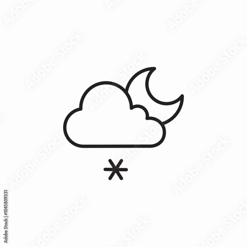 cloudy night icon sign vector