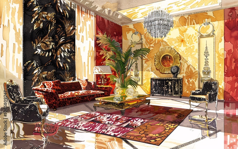 Glamour modern style interior design Glamour modern style interior design