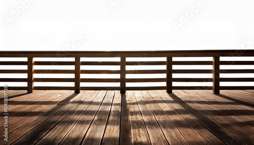 wooden railing and floor silhouette isolated on white background